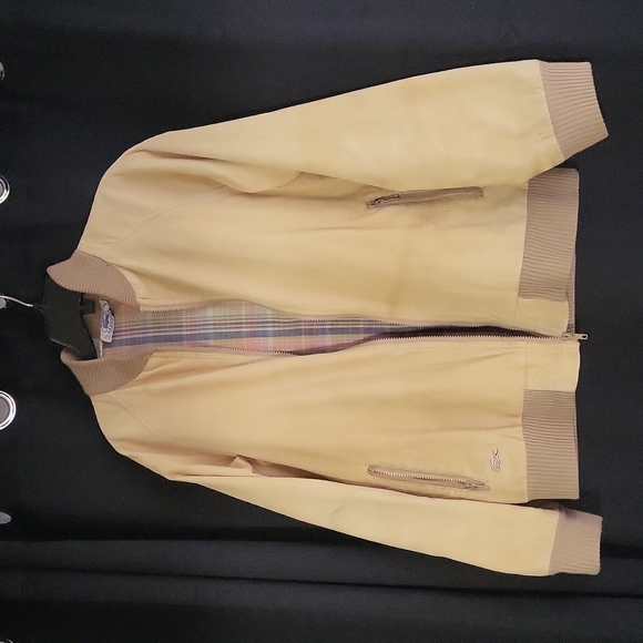 Lacoste Corduroy bomber jacket size Medium tan color. - Picture 1 of 5